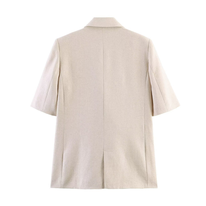 Damen Weite Leinenhose mit Bundfalten und weitem Palazzoschnitt Drune