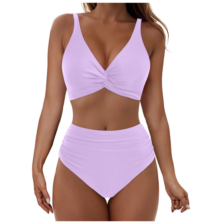 Damen Hochtailliertes Bikini-Set mit Wickel-Oberteil Drune