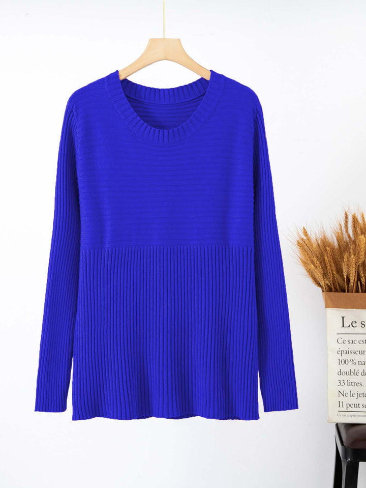 Damen Feinstrickpullover mit strukturiertem Design und Rundhalsausschnitt Drune