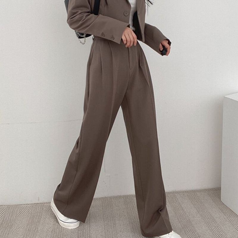 Damen Elegante und hoch taillierte Stoffhose Drune