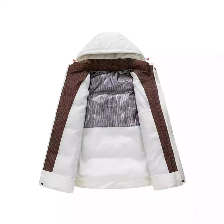Herren Stepp-Winterjacke mit Kapuze und Printdetails Drune