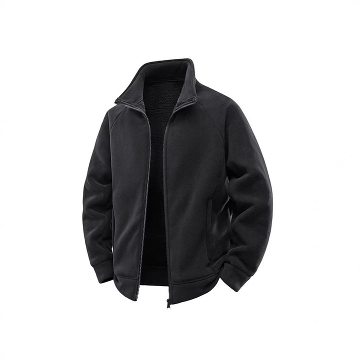 Herren Fleece-Thermojacke mit doppellagigem Teddy-Innenfutter und hohem Stehkragen Drune