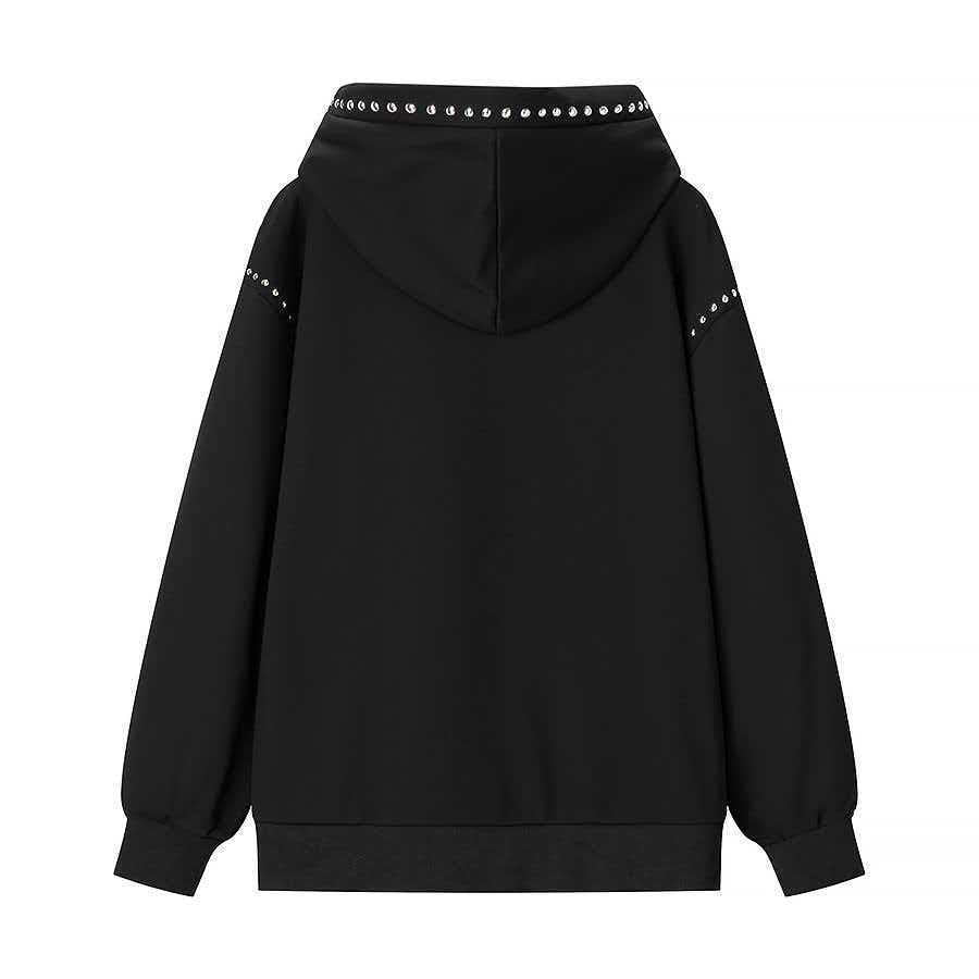 Damen modischer Hoodie mit eleganten Nieten Drune