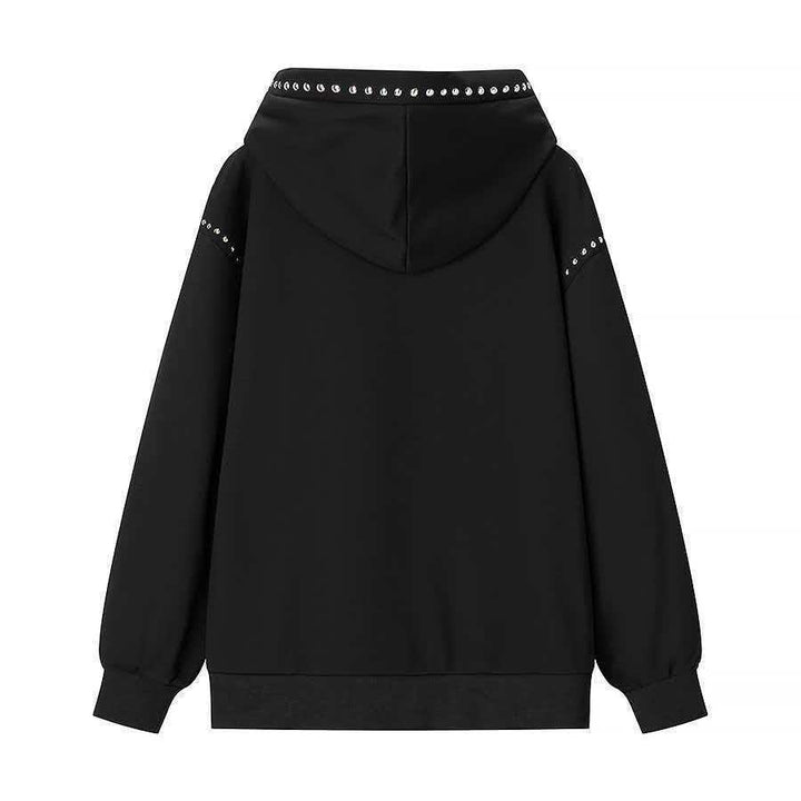 Damen modischer Hoodie mit eleganten Nieten Drune
