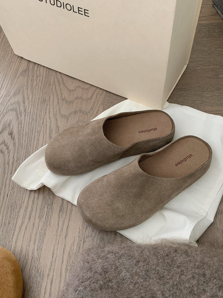 Damen Weiche Wildleder Schiebe Clogs Drune