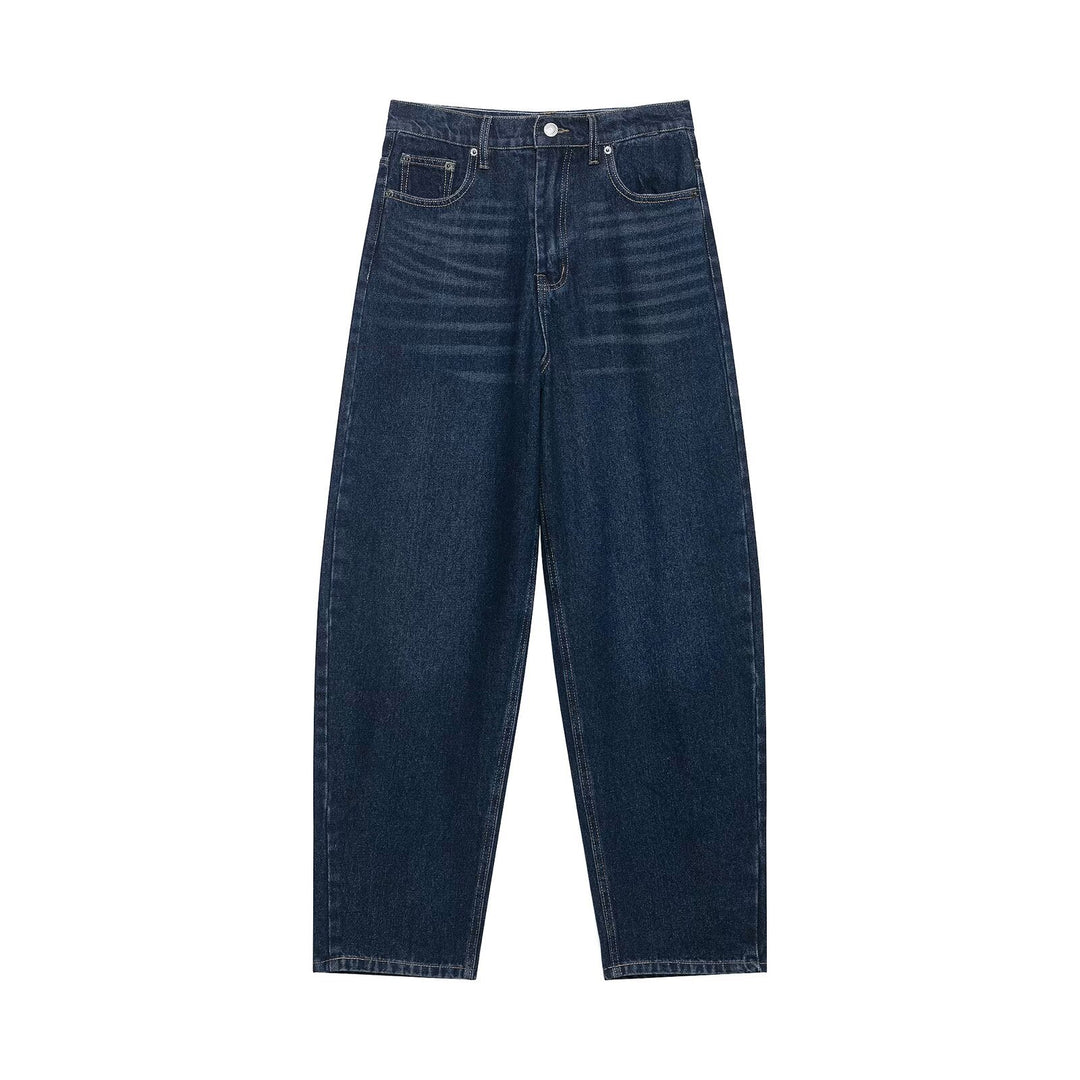 Damen Hochtaillierte kurzgeschnittene Jeans mit weitem Bein aus Denim Drune