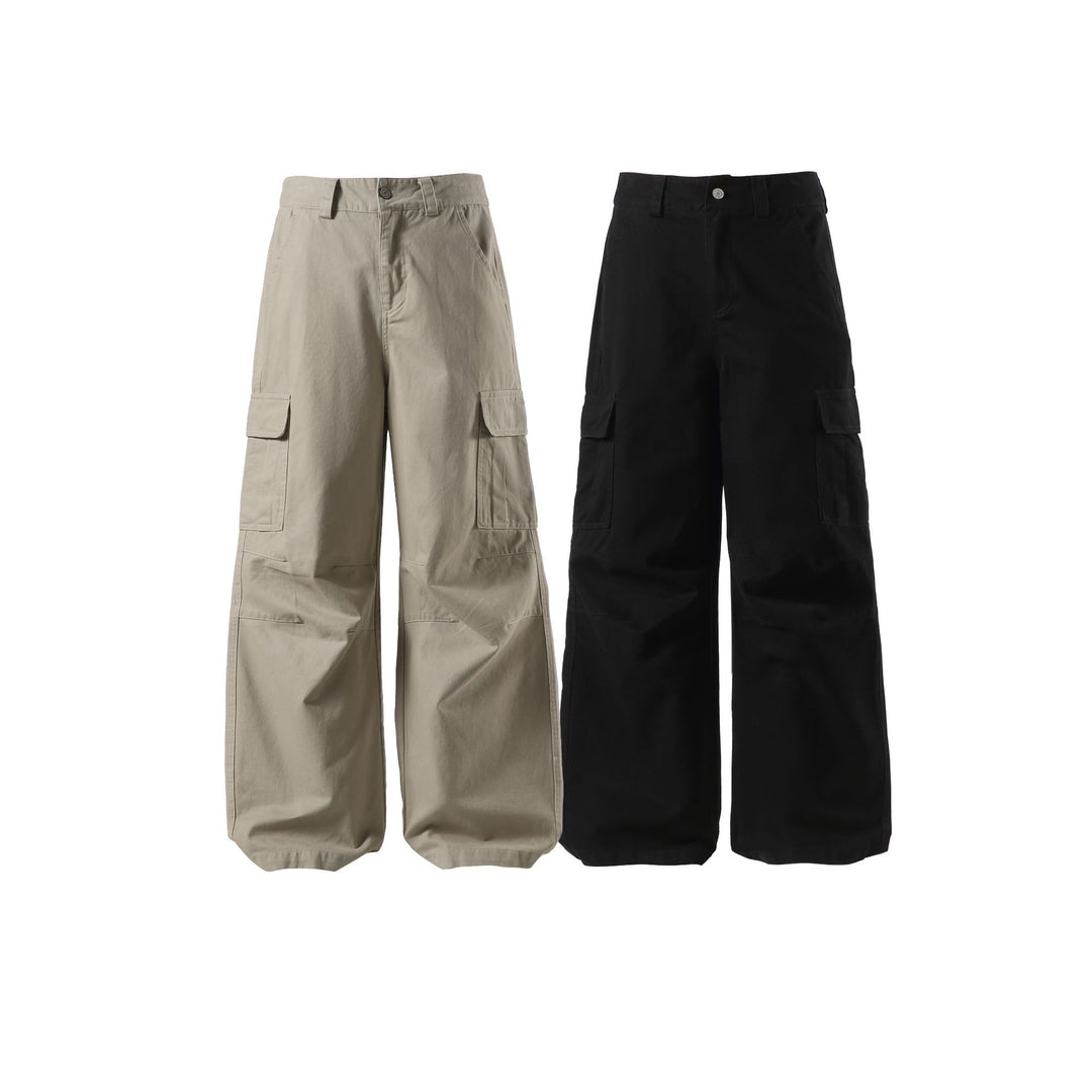 Damen Weite Cargo-Culotte mit hoher Taille, tiefem Schritt und funktionalen Pattentaschen Drune