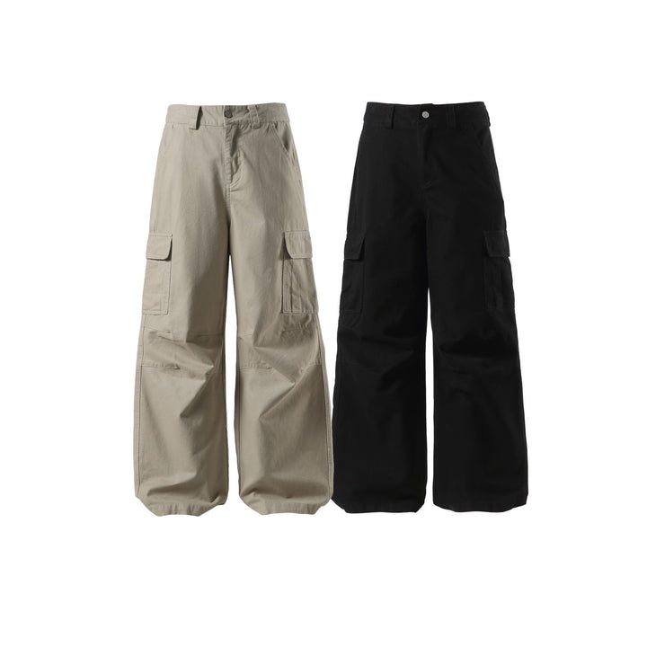 Damen Weite Cargo-Culotte mit hoher Taille, tiefem Schritt und funktionalen Pattentaschen Drune