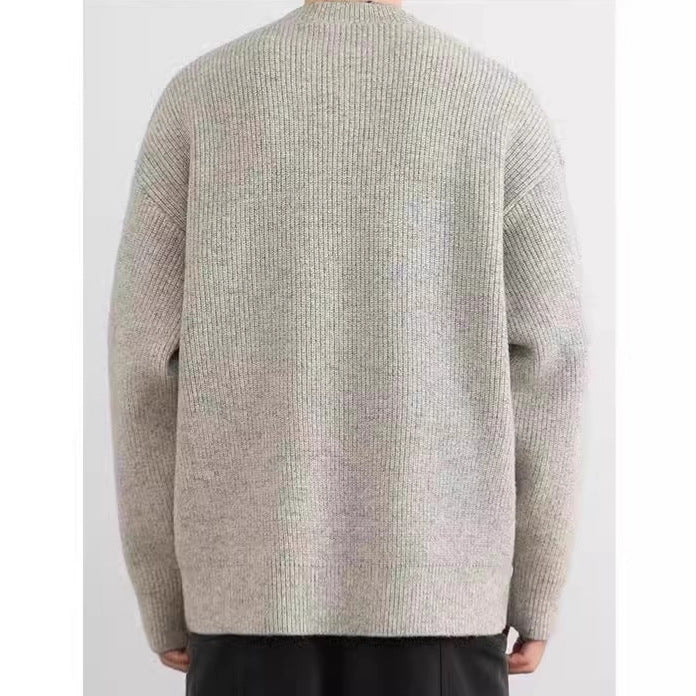 Herren Grobstrick Pullover mit Knopfleiste Drune