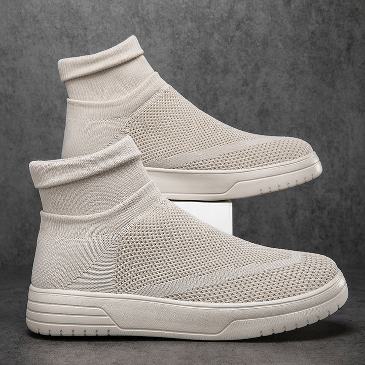 Herren High-Top Atmungsaktive Strick-Sneaker mit Dämpfung Unterstützung Drune