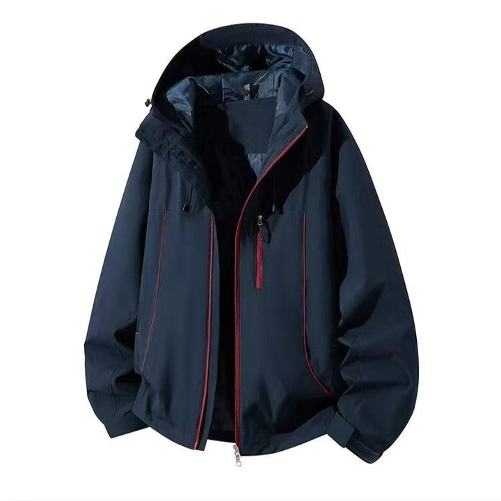 Herren Wasserdichte Kapuzen-Softshelljacke mit winddichtem Schnitt und Reißverschluss Drune