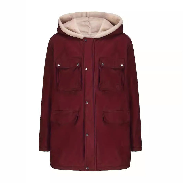 Damen modische Jacke mit weichem Futter und praktischen Taschen Drune
