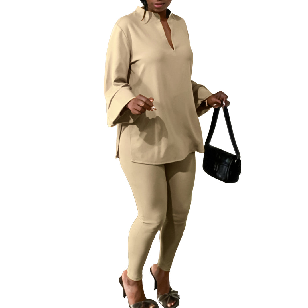 Damen elegantes Lounge-Set mit langen Ärmeln Drune