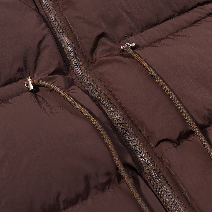 Damen nan wattierte Steppjacke mit Kapuze, Tunnelzugtaillierung und Zweiwege-Reißverschluss Drune