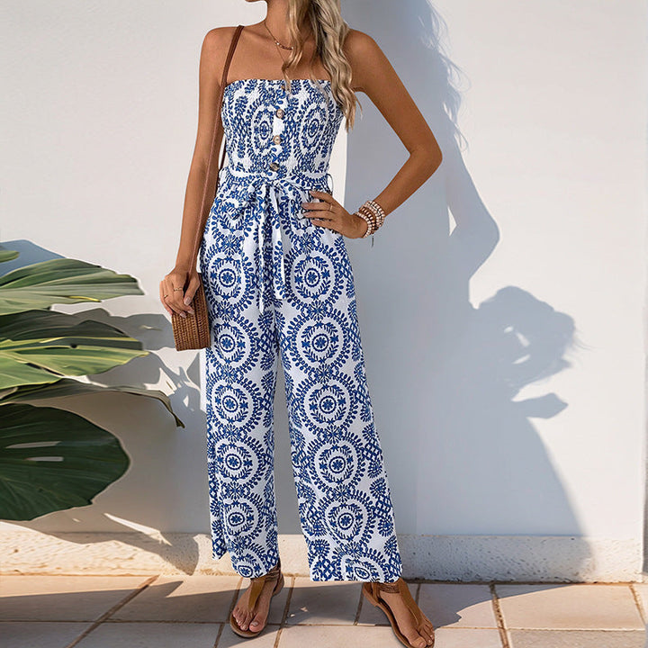 Damen Jumpsuit mit trendigem bandeau Design und praktischen Taschen Drune