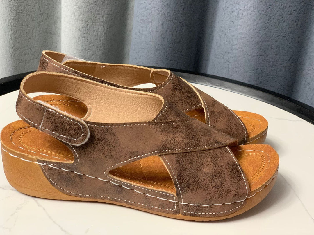 Damen Komfort-Sandalen mit anatomisch geformtem Fußbett und rutschfester Sohle Drune