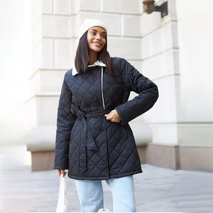 Damen gesteppte Wolljacke Drune