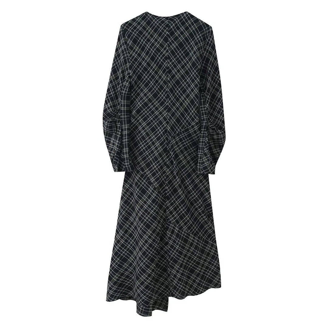 Damen Midikleid mit Wickoptik, seitlicher Raffung und asymmetrischem Saum Drune