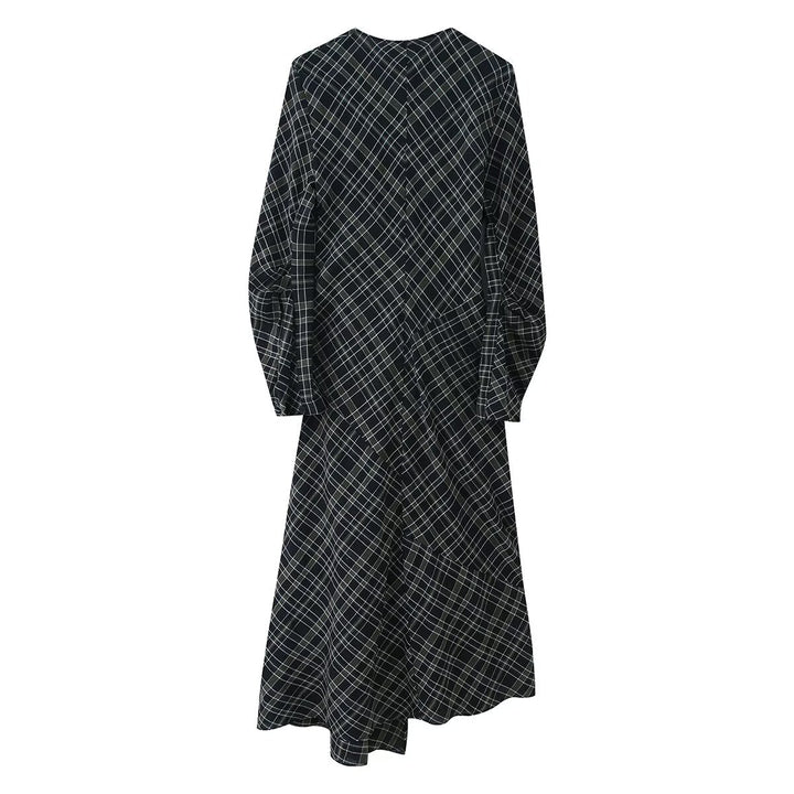 Damen Midikleid mit Wickoptik, seitlicher Raffung und asymmetrischem Saum Drune
