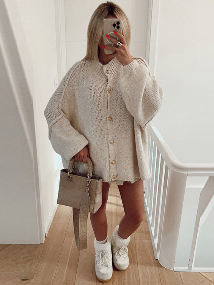 Damen Strickjacke mit oversized Schnitt und eleganten Knopfdetails Drune