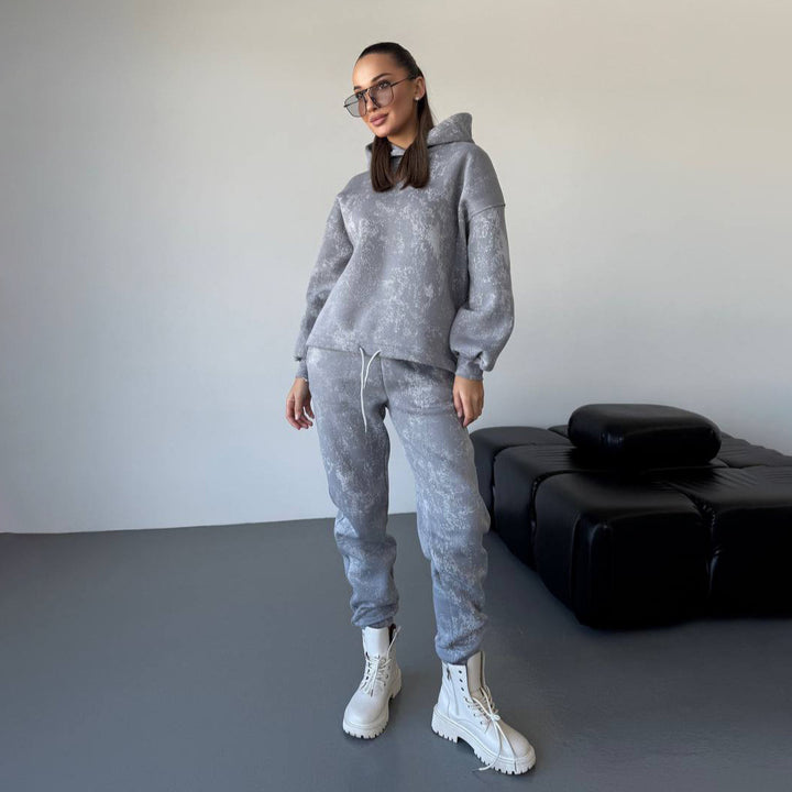 Damen Sportives Set mit lässigem Hoodie und bequemen Jogginghosen Drune