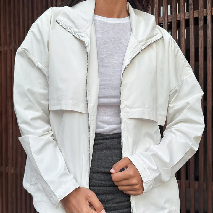Damen Sportliche Übergangsjacke mit hohem Kragen und weitem Schnitt Drune