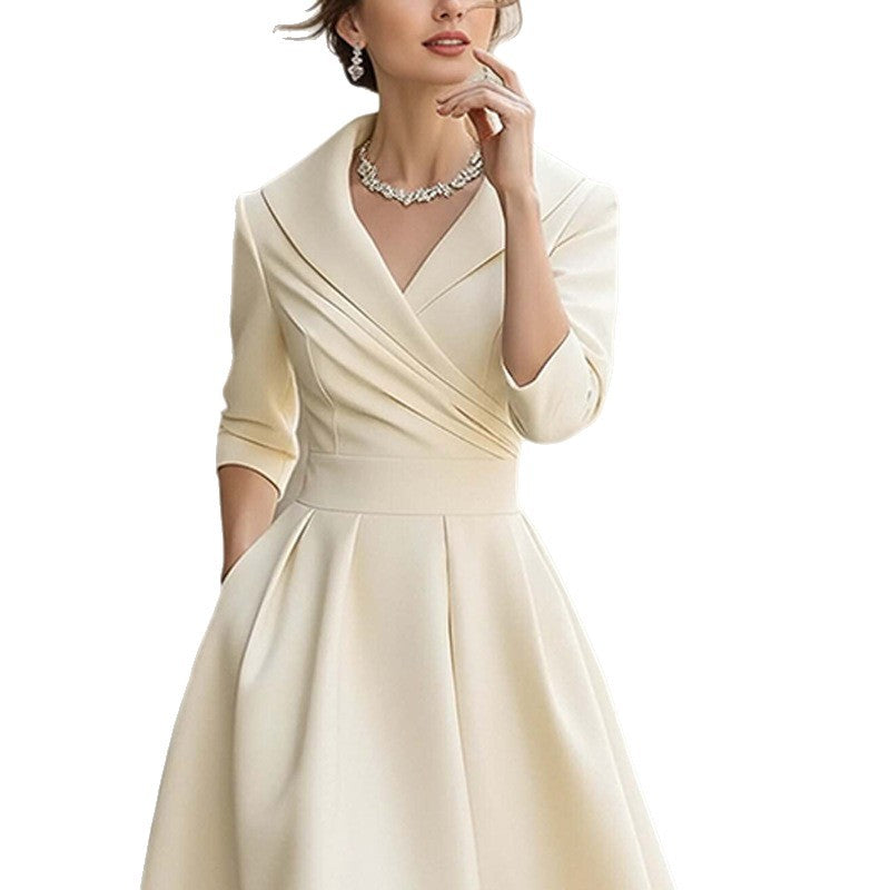 Damen Midikleid mit elegantem Wickelausschnitt und Raffung Drune