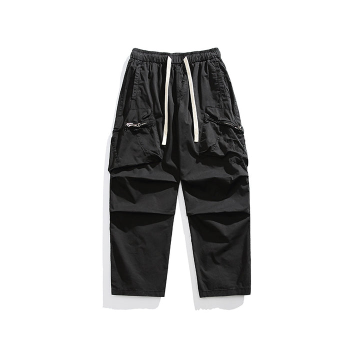 Herren Locker geschnittene Cargo-Hose mit elastischem Tunnelzugbund, Kordelzug und großen Utility-Taschen Drune