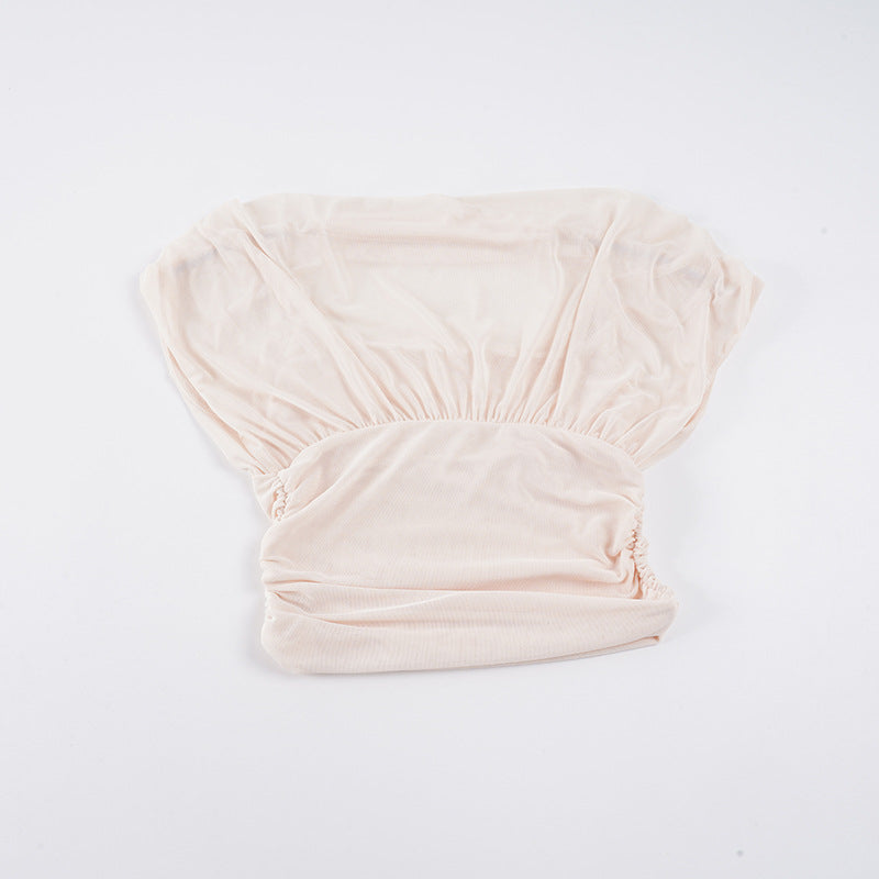 Damen elegantes Oberteil mit Rüschendetails und figurbetonten Schnitt Drune