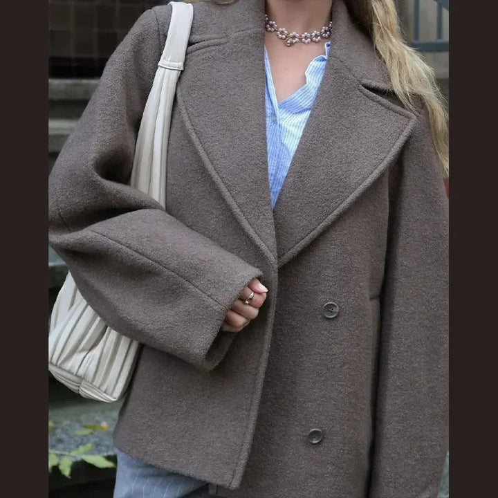 Damen Oversized Wollmantel Drune