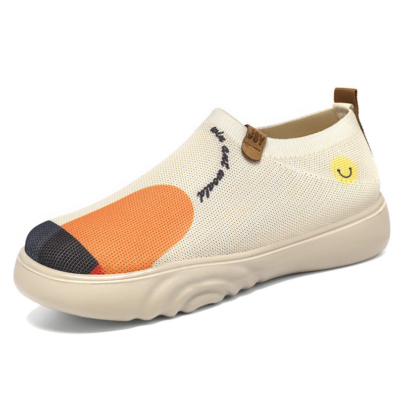 Damen Modische Slip-On Sneakers mit atmungsaktiver Netzkonstruktion und einzigartigem Design Drune