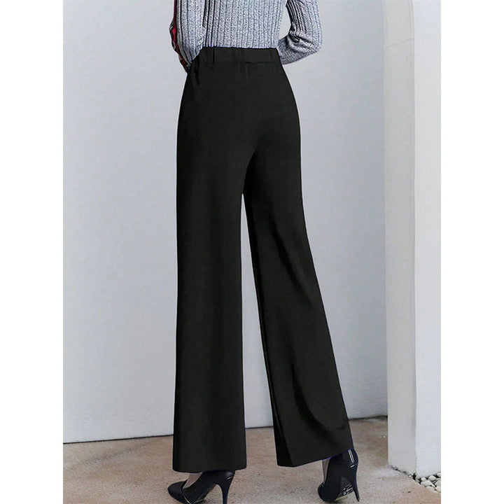 Damen Hochtaillierte Palazzo-Hose mit seitlichen Falten Drune