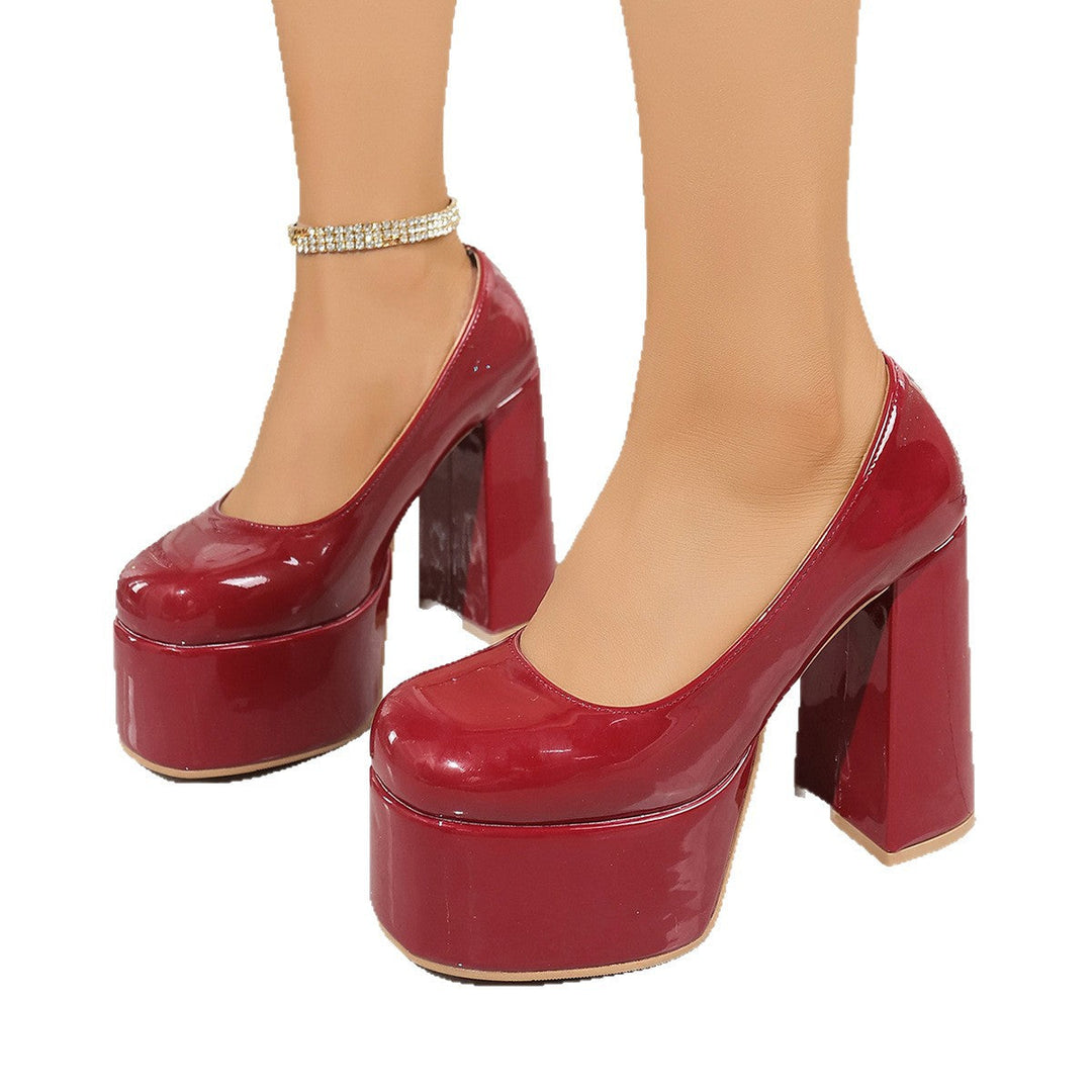 Damen Plateau-Pumps mit elegantem Blockabsatz und funkelndem Akzent Drune