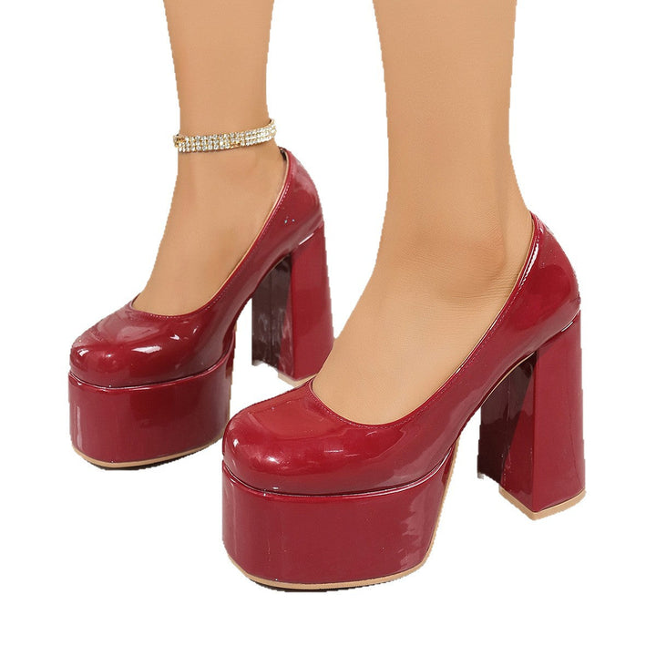 Damen Plateau-Pumps mit elegantem Blockabsatz und funkelndem Akzent Drune