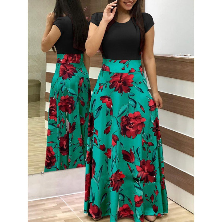Damen Maxirock mit floralen Motiven und elastischem Bund Drune