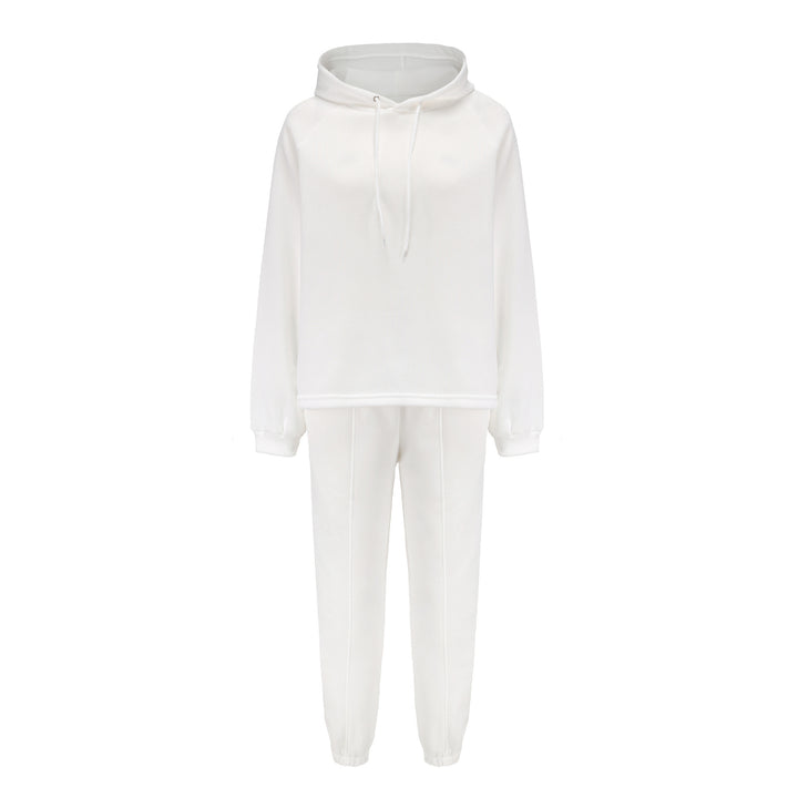 Damen kuscheliges Lounge-Zweiteiler-Set mit oversized Kapuzenpullover, Balloon-Ärmeln und taillierter Jogginghose Drune
