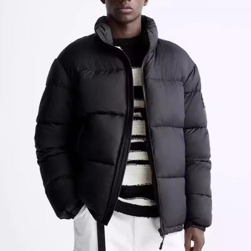 Herren Kurzgeschnittener Thermo‑Puffer mit hohem Stehkragen und Zwei‑Wege‑Reißverschluss Drune