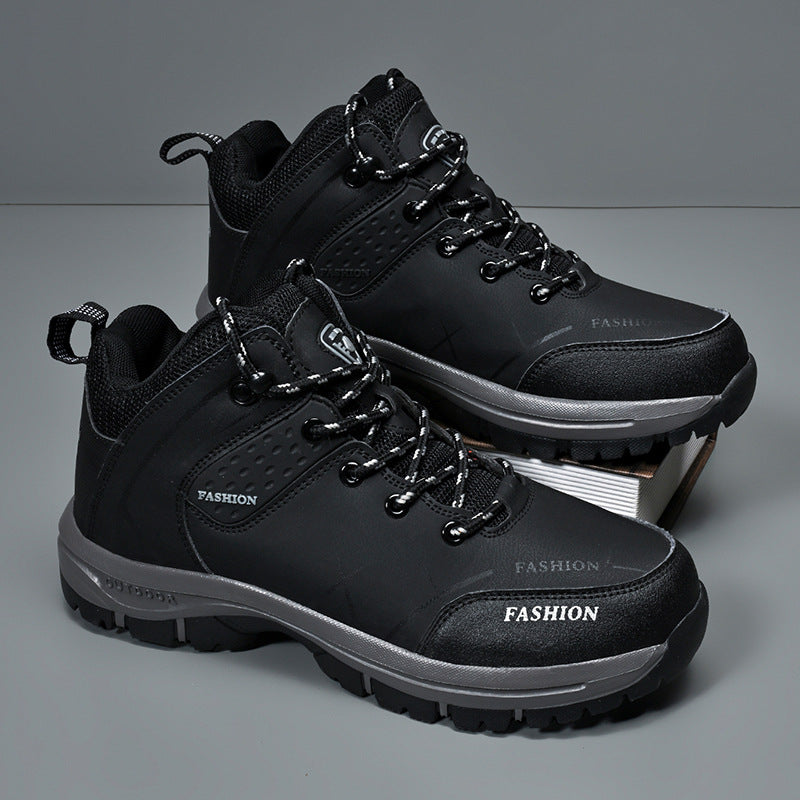 Herren knöchelhoher Outdoor‑Trekkingstiefel aus robustem Synthetik mit verstärkter Zehenkappe und griffiger Mehrzonen‑Profilsohle Drune