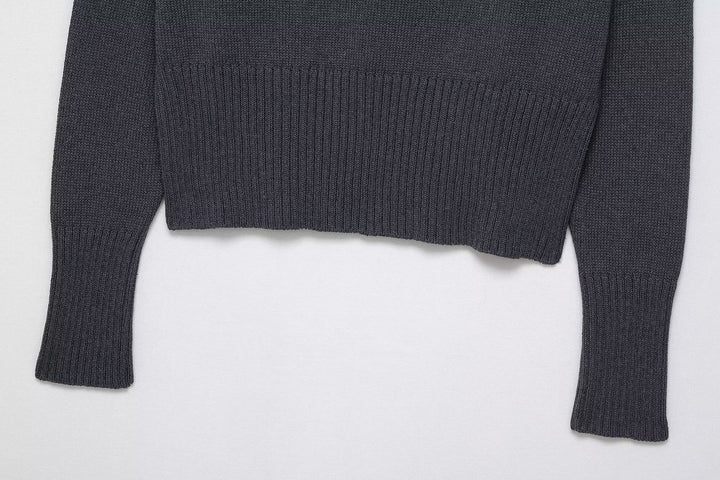 Damen eleganter Oversized-Strickpullover mit weitem Rundhalsausschnitt Drune