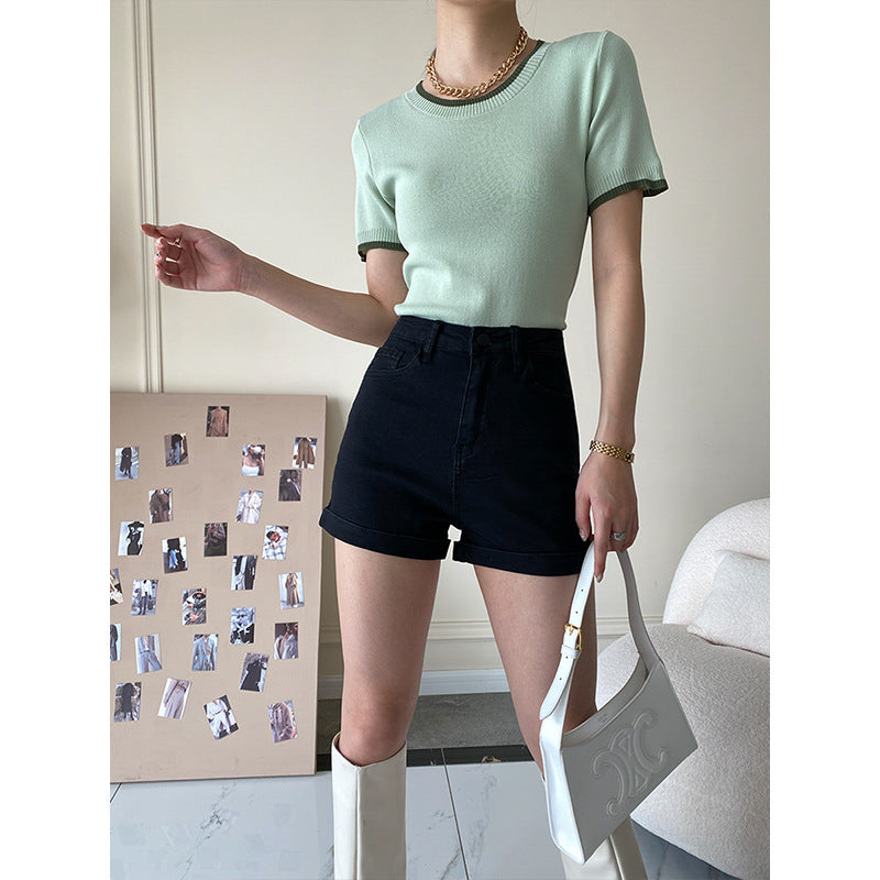 Damen Langarmshirt mit offenem Schulterdesign und gerafftem Effekt Drune