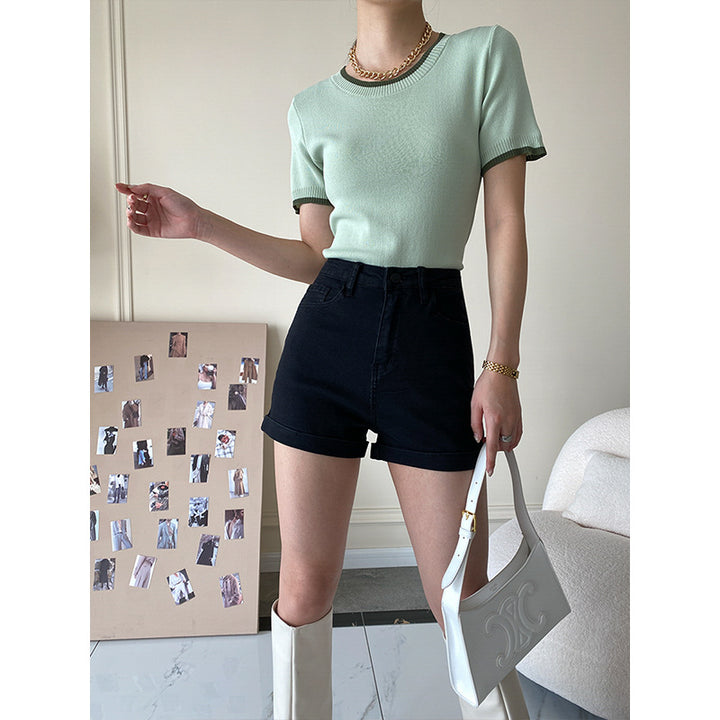 Damen Langarmshirt mit offenem Schulterdesign und gerafftem Effekt Drune