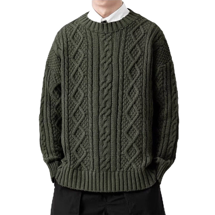 Herren Grobstrickpullover mit Zopfmuster Drune