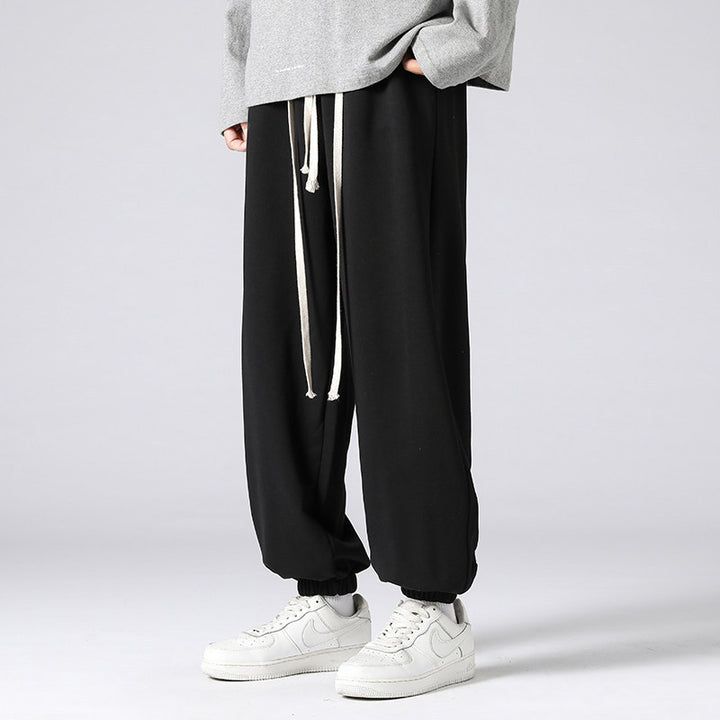 Herren Oversize-Jogginghose mit tiefer Leibhöhe, konischem Bein & extra langen Kordeln Drune