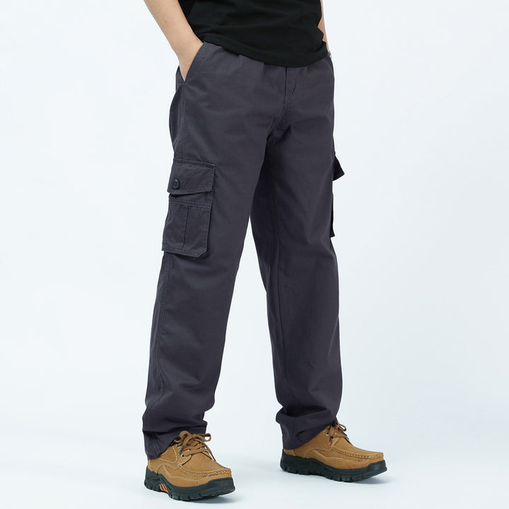 Herren utilitaristische Cargohose mit geradem Schnitt und Multifachtaschen Drune