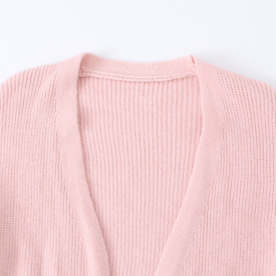 Damen Langer Oversize Strickcardigan mit aufgesetzten Taschen Drune