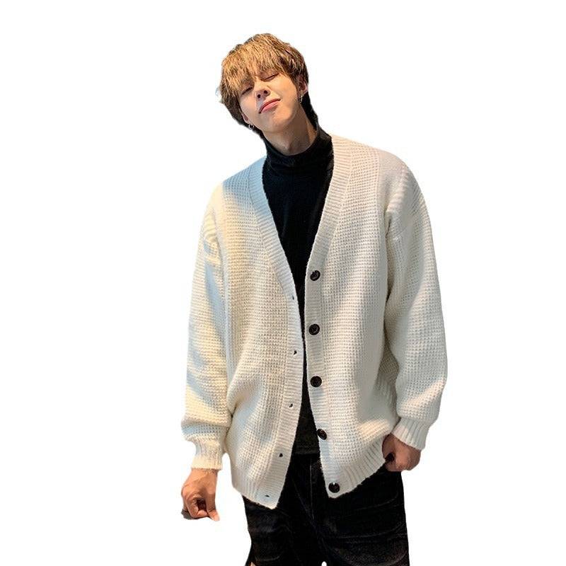 Herren Klassische Strickjacke mit Knopfleiste Drune