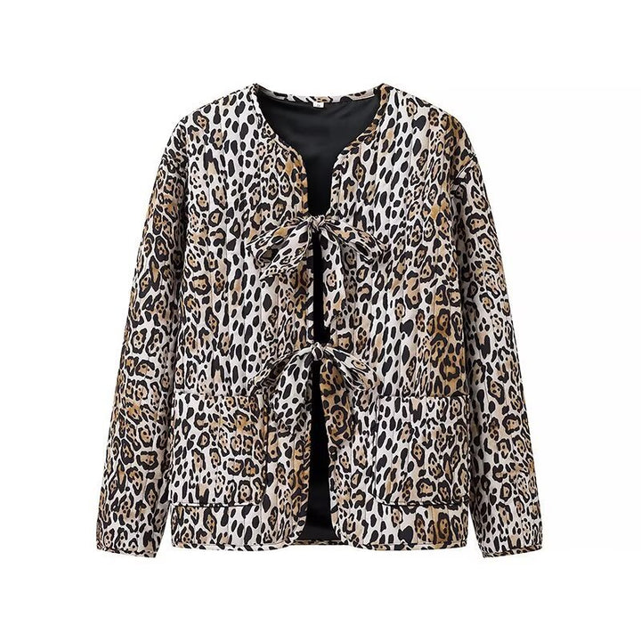 Damen urbane Gemusterte Jacke mit praktischem Bindegürtel Drune