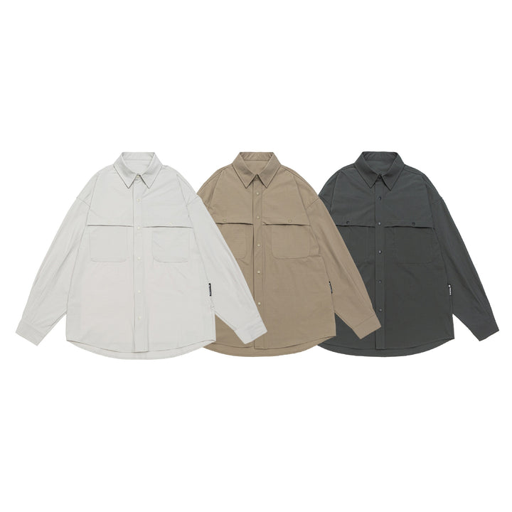 Herren Overshirt-Jacke mit Druckknopffront und doppelten aufgesetzten Taschen Drune