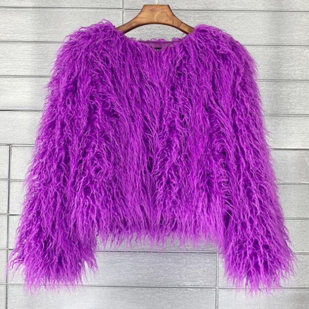 Damen statement Fleece-Jacke mit voluminösem Look Drune