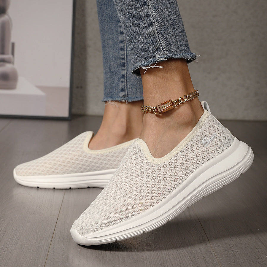 Damen nan ultraleichter Strick-Schlupfschuh mit nahtlosem Obermaterial, gepolsterter Komfortsohle und flexibler Laufsohle Drune